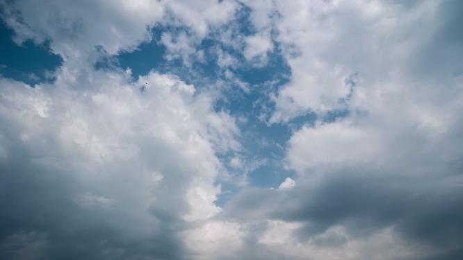 蓝天白云积雨云多云天空天气延时