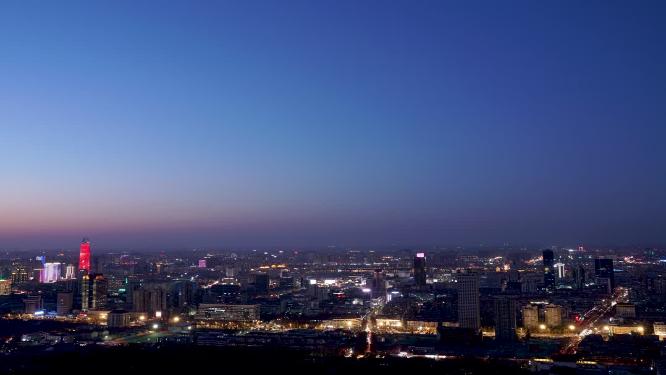 山东济南城市天际线日转夜延时摄影8K