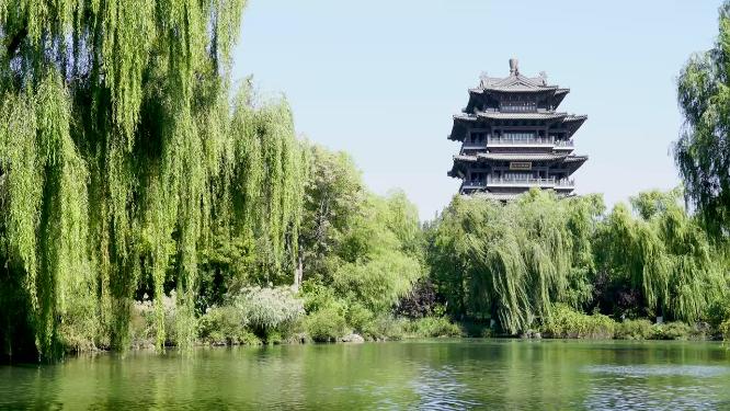 山东济南天下第一泉大明湖公园景区超然楼