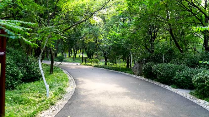 济南千佛山公园景区旅游道路实拍4K视频