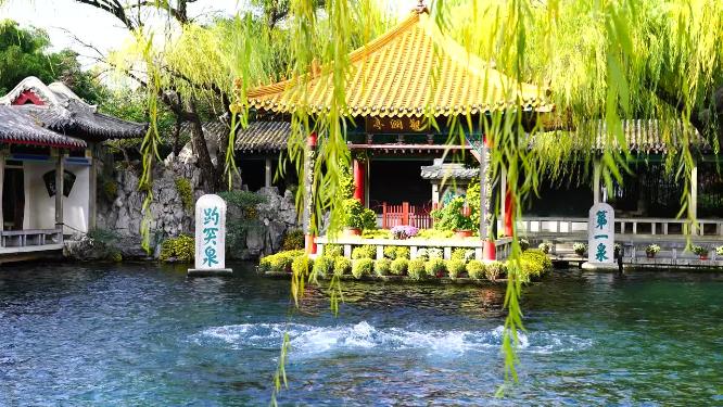 4K实拍泉城济南趵突泉景区济南旅游视频