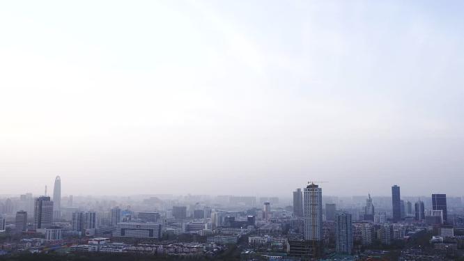 8K济南市历下区城市天际线日转夜延时摄影