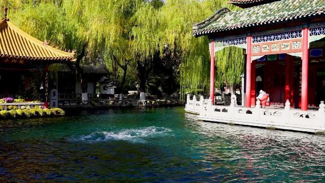 山东省旅游城市泉城济南天下第一泉景区趵突泉公园游客视角实拍4K视频