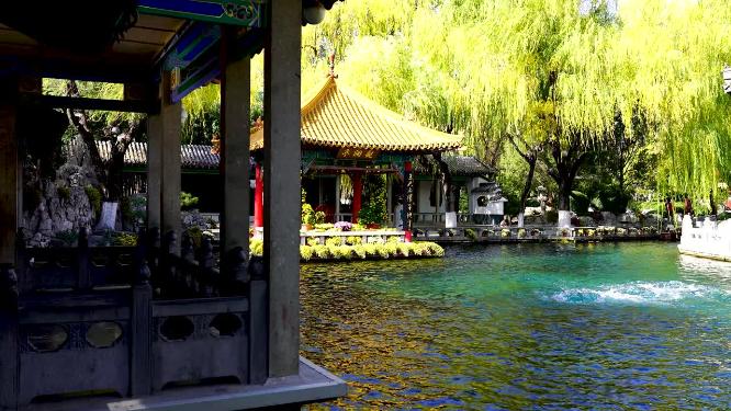 山东省旅游城市泉城济南天下第一泉景区趵突泉公园游客视角实拍4K视频
