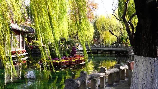 山东省旅游城市泉城济南天下第一泉景区趵突泉公园游客视角实拍4K视频