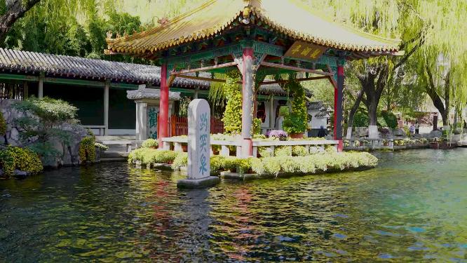 山东省旅游城市泉城济南天下第一泉景区趵突泉公园游客视角实拍4K视频
