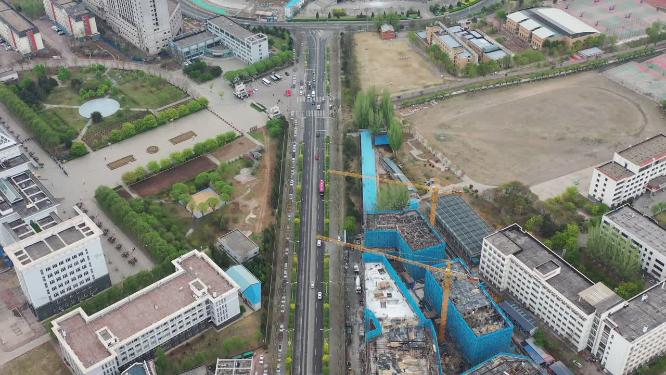 航拍承德开发区奥体中心 大学城