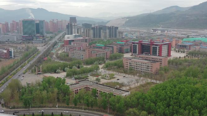 航拍承德开发区奥体中心 大学城