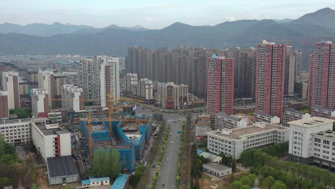 航拍承德开发区奥体中心 大学城