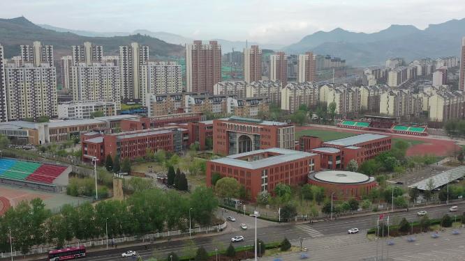 航拍承德开发区奥体中心 大学城