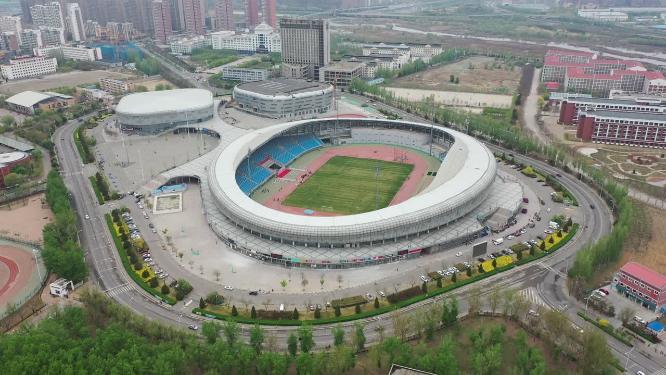 航拍承德开发区奥体中心 大学城