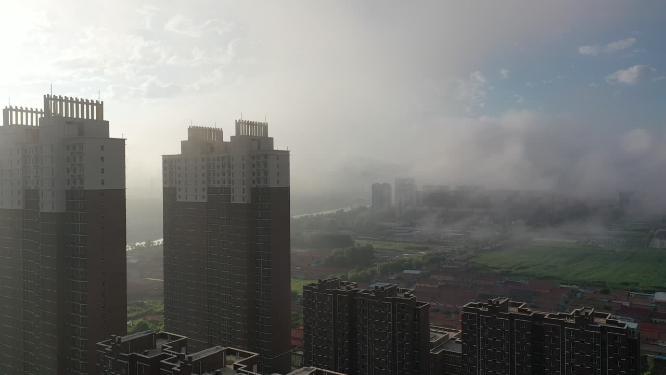 航拍承德丰宁县城景色
