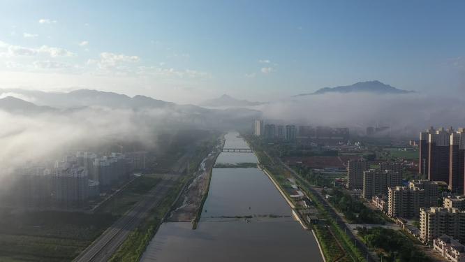 航拍承德丰宁县城景色