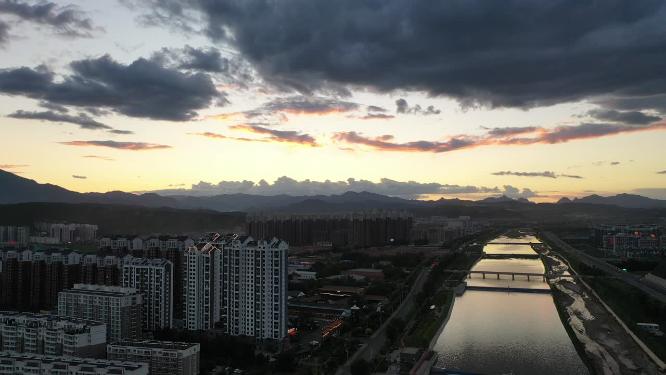 航拍承德丰宁县城景色