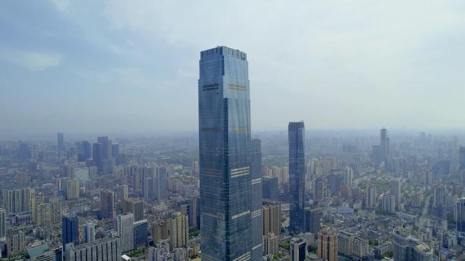 4K长沙商圈五一广场航拍空镜