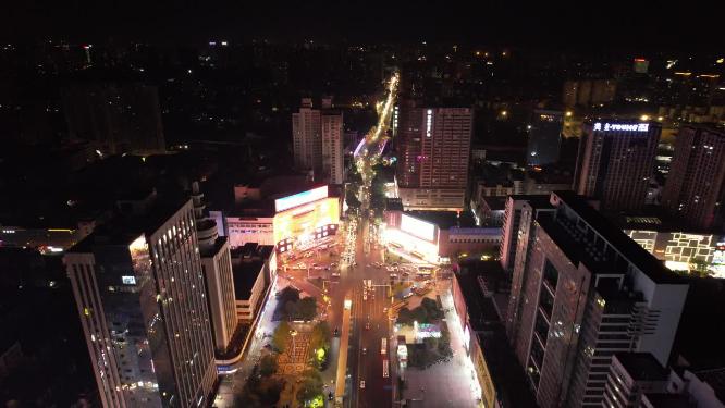 湖南株洲城市夜景灯光航拍
