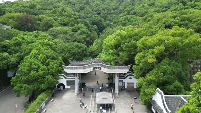 湖南长沙岳麓山大门航拍