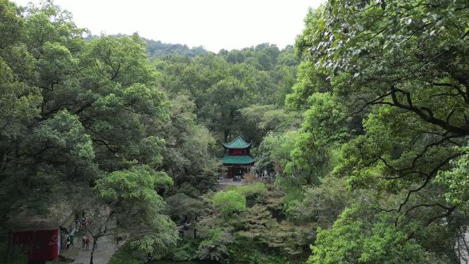湖南长沙岳麓山爱晚亭航拍