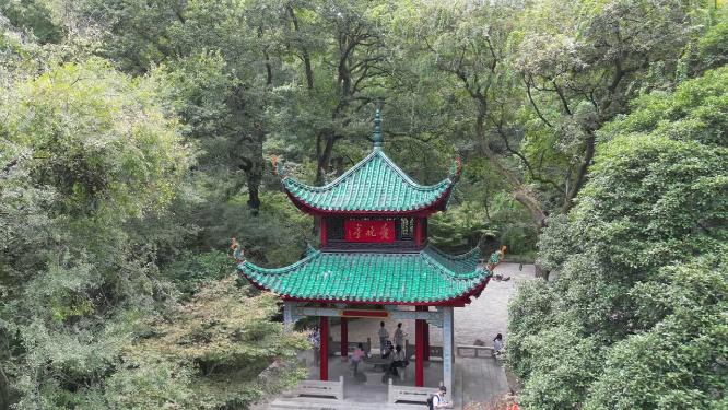 湖南长沙岳麓山爱晚亭航拍