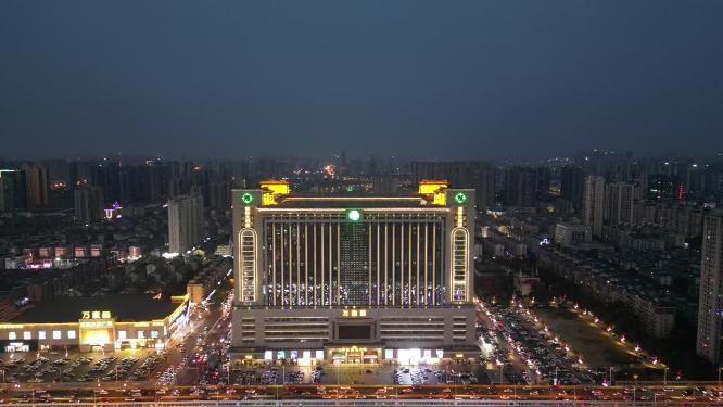 湖南长沙万家丽广场夜景航拍