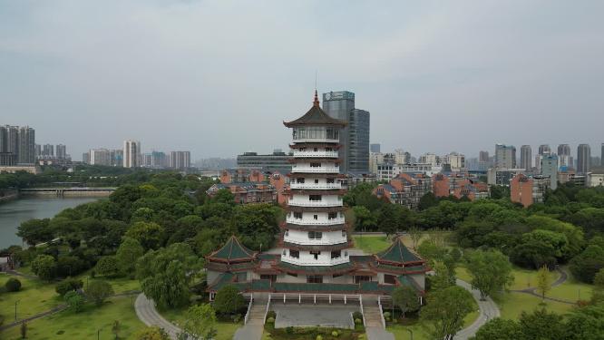 湖南长沙烈士公园潇湘塔航拍
