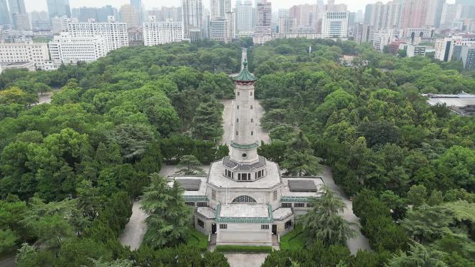 湖南长沙烈士公园纪念碑航拍