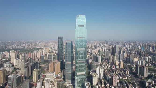 航拍湖南长沙国金中心第一高楼