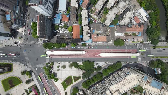 航拍广西南宁城市快速公交BRT城市交通