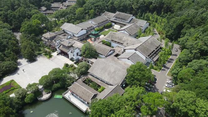航拍湖南长沙刘少奇纪故居5A旅游景点念馆