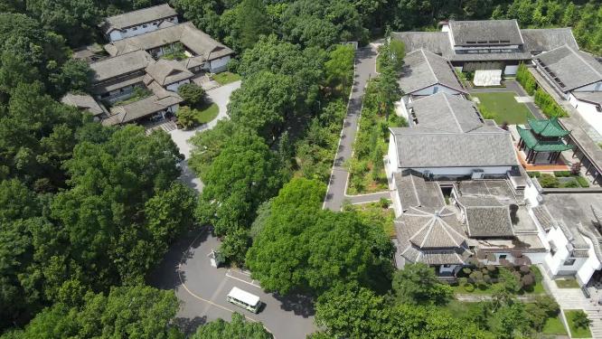 航拍湖南长沙刘少奇纪故居5A旅游景点念馆