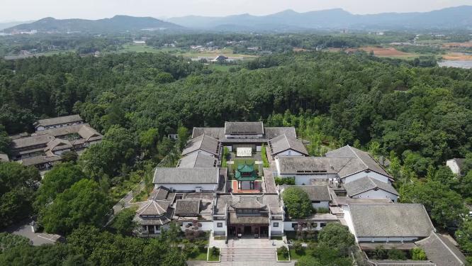 航拍湖南长沙刘少奇纪故居5A旅游景点念馆