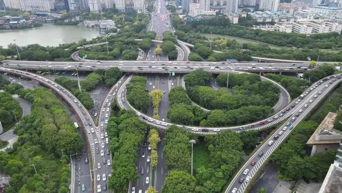 城市交通高架立交桥航拍