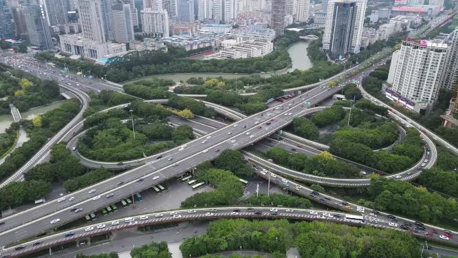 城市交通高架立交桥航拍
