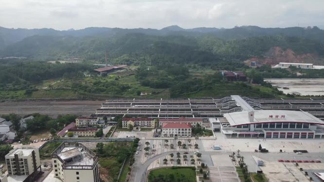 江西瑞金火车站航拍