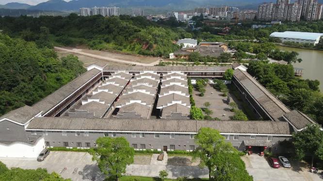江西赣州五龙客家风情园航拍
