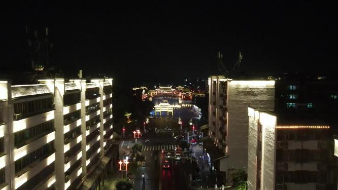 江西赣州城市夜景航拍