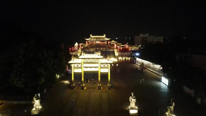 江西赣州城市夜景航拍