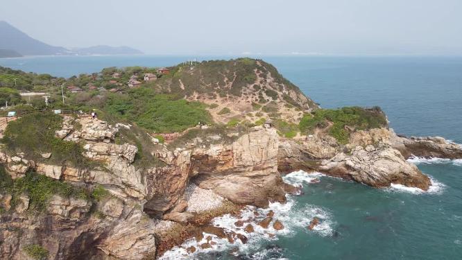 深圳杨梅坑度假村大海海浪航拍