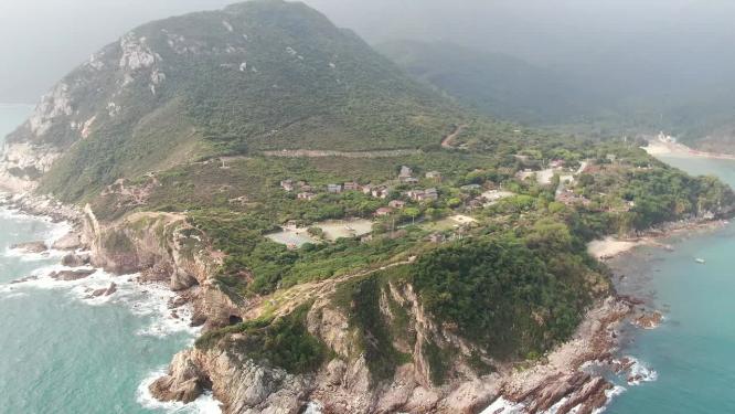 深圳杨梅坑度假村大海海浪航拍