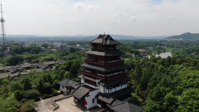 湖南刘少奇故居花明楼5A景区航拍