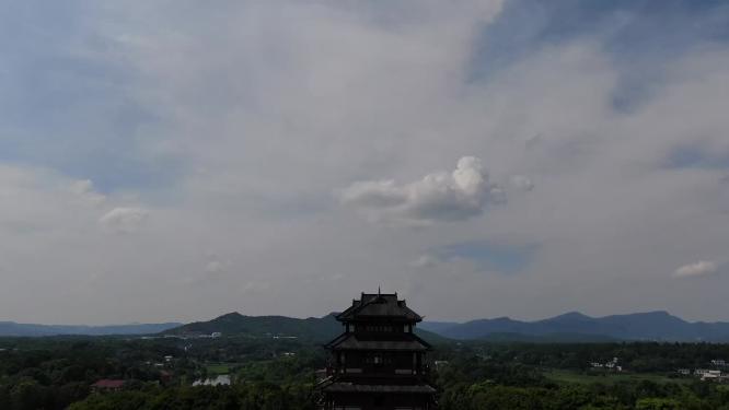 湖南刘少奇故居花明楼5A景区航拍