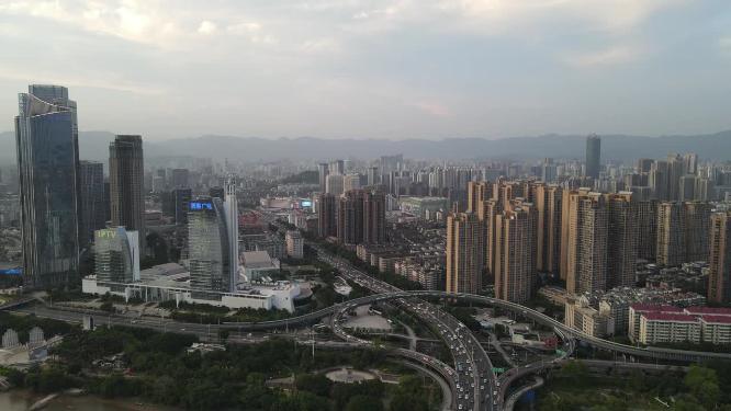 福建福州城市风光交通航拍