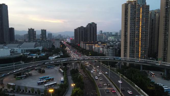 福建福州城市风光交通航拍
