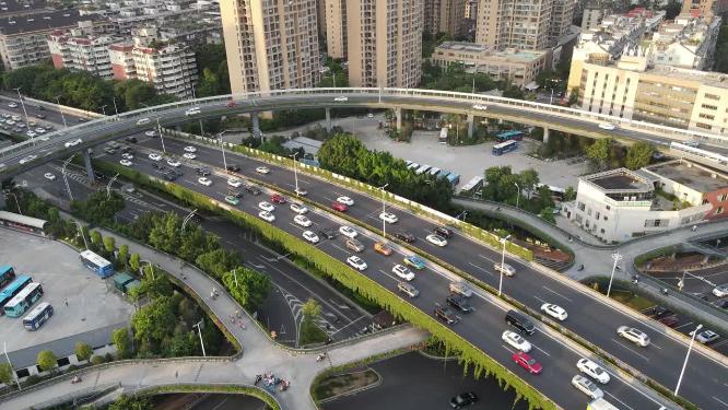 福建福州城市风光交通航拍