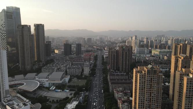 福建福州城市风光交通航拍