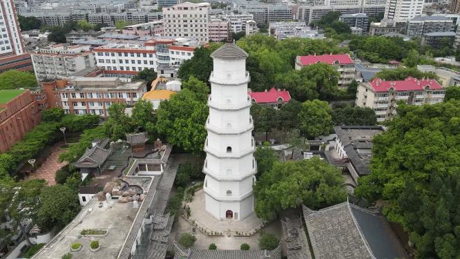 福建福州白塔地标建筑航拍