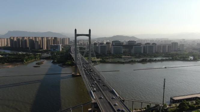 福建福州闽江桥梁航拍