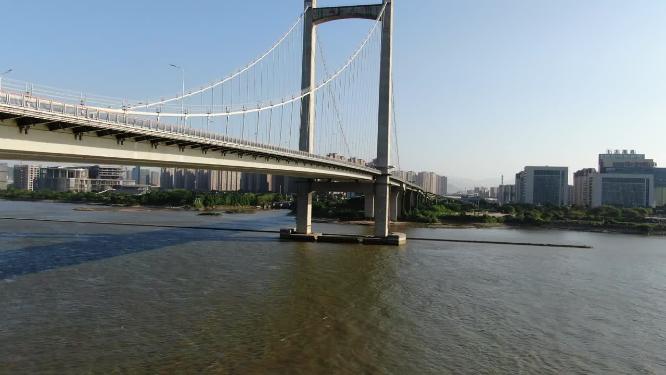 福建福州闽江鼓山大桥航拍