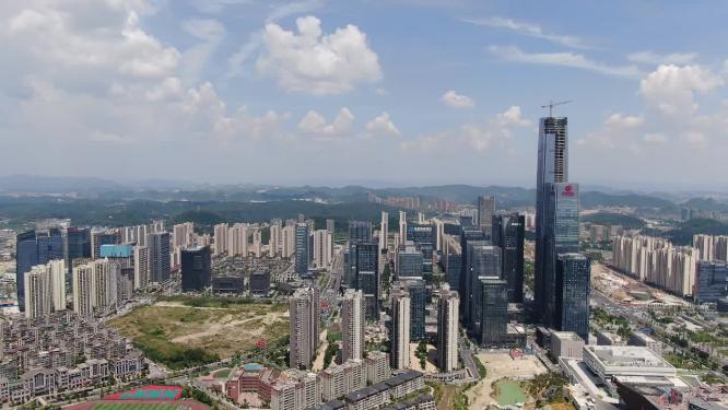 贵州贵阳城市建筑高楼大厦航拍