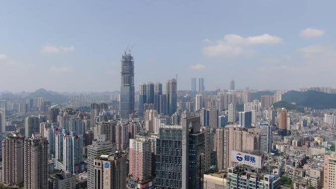 贵州贵阳城市建筑高楼大厦航拍